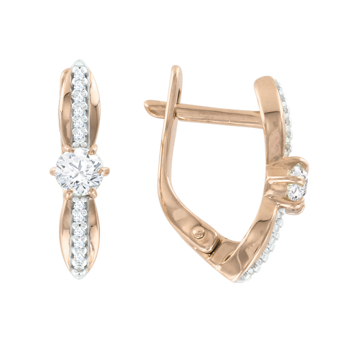 Earrings with zirconia 