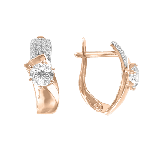 Earrings with zirconia 