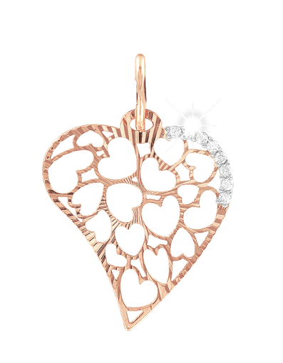 Pendant heart with zirconia 