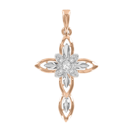 Pendant cross with zirconia 