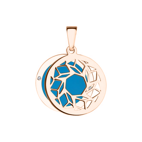 Pendant with zirconia and enamel 