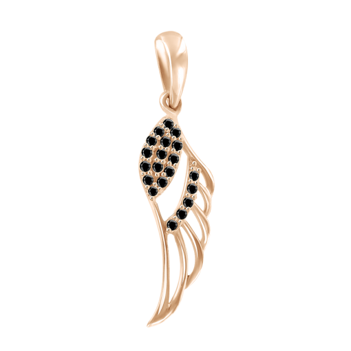 Pendant - Wing with black zirconia 