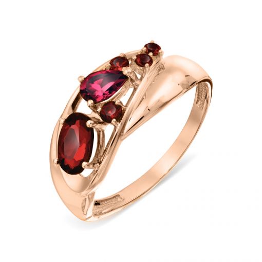 Women's ring with rhodolite and garnet 