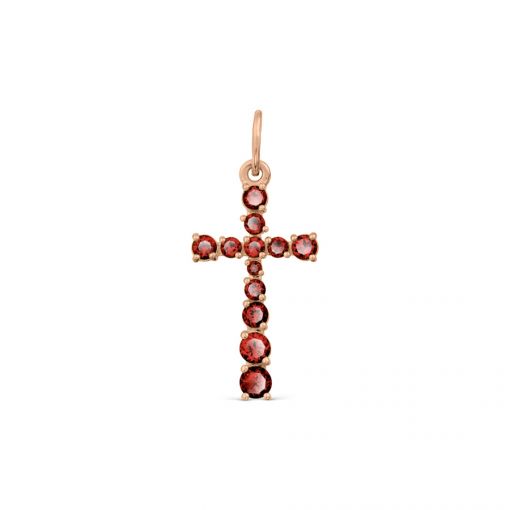 Pendant – Cross with Garnets 