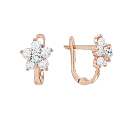 Earrings with zirconia 