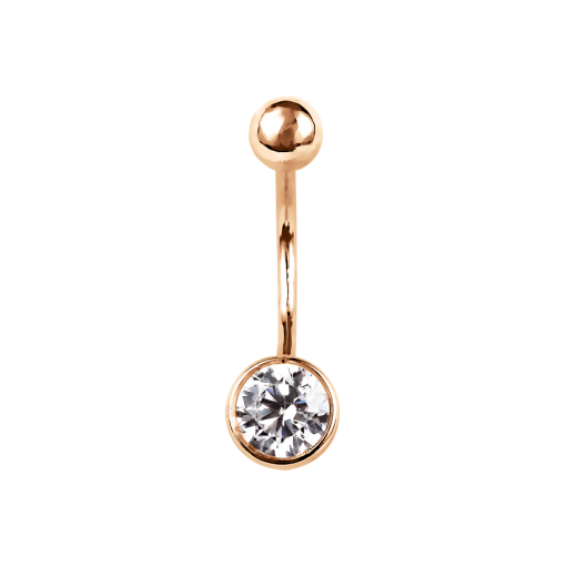 Belly piercing with zirconia 