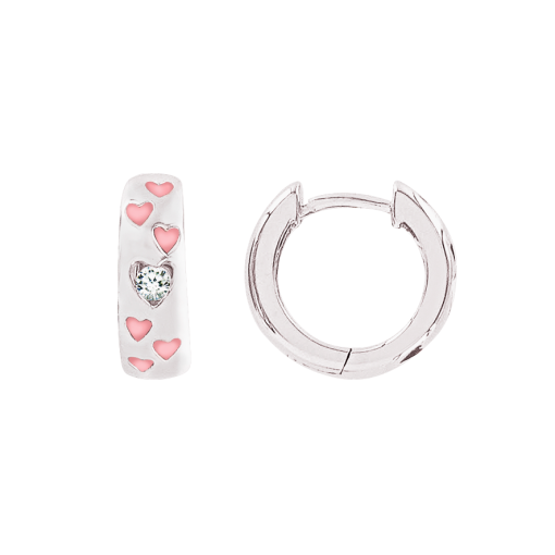 Earrings with zirconia and enamel 