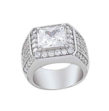 men's ring with zirconia 