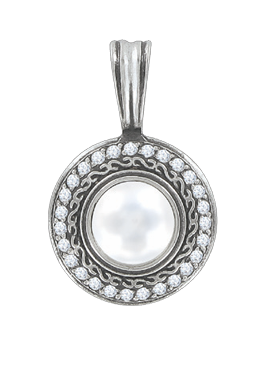 pendant with pearl and zirconia 