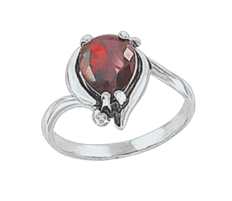 Ladies Ring with Granat and zirconia 