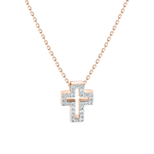 Necklace with cross and diamonds 