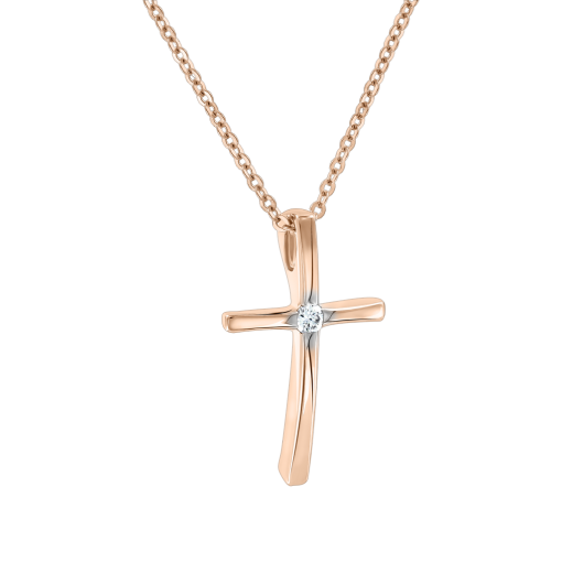 Necklace with cross and diamond 