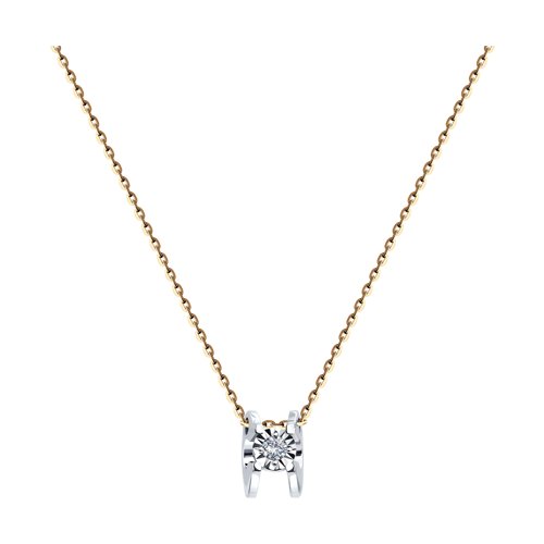 Necklace made of combined gold with a diamond 