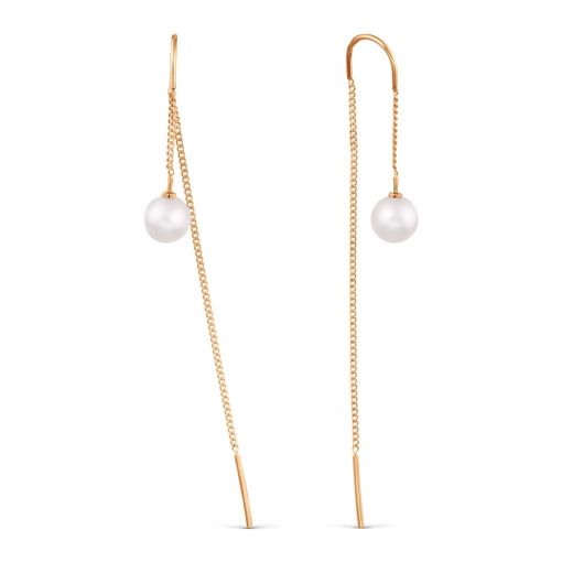 Drop earrings with pearls 