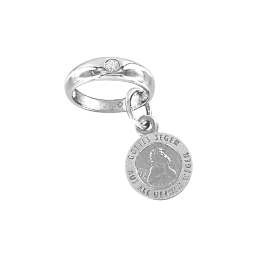 Christening ring with zirconia 