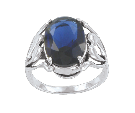 Ladies Ring with sapphire 