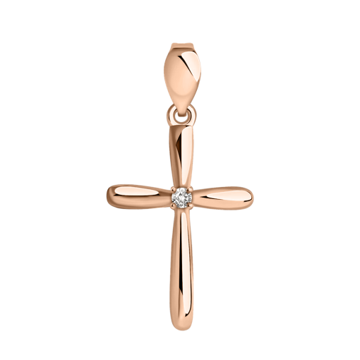Pendant cross with zirconia 