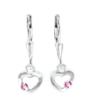 Earrings with pink zirconia 