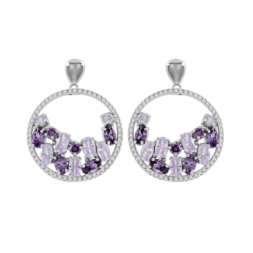 Studs earrings rhodium plated 