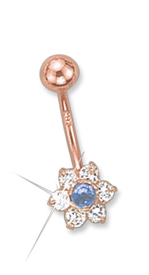 Belly piercing with zirconia 