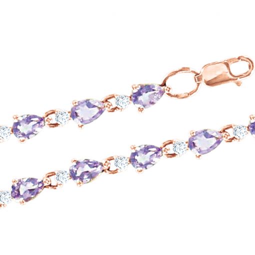 Bracelet with amethysts and zirconia 