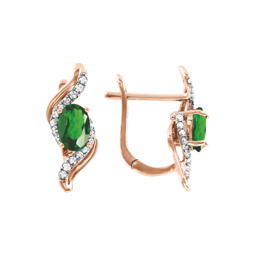 Earrings with emerald and diamonds 