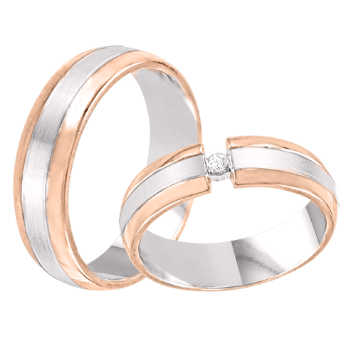 Wedding rings with a diamond 