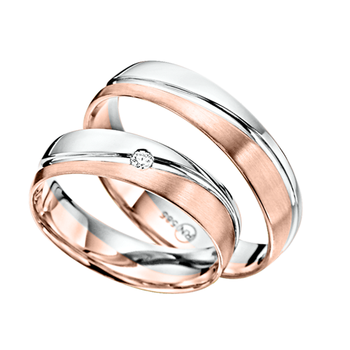 Wedding rings with a diamond 