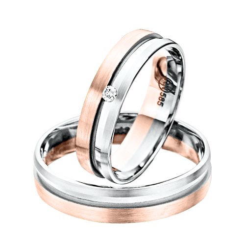 Wedding rings with a diamond 