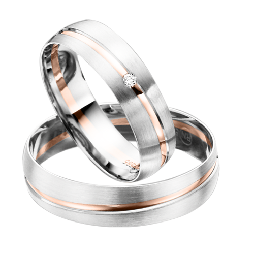 Wedding rings with a diamond 