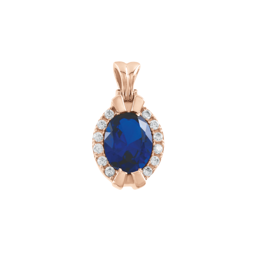 Pendant with sapphire and zirconia 