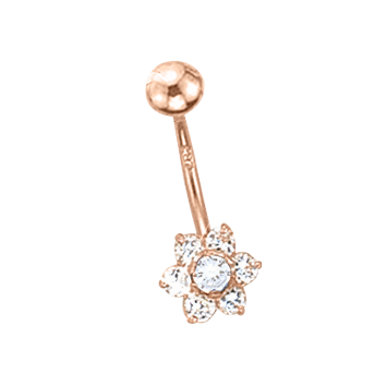 Belly piercing with zirconia 