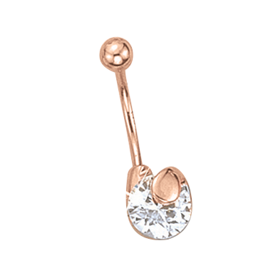 Belly piercing with zirconia 
