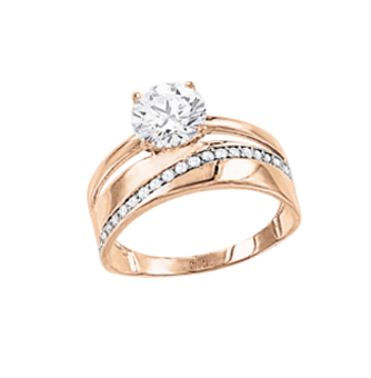 Women's ring with zirconia 