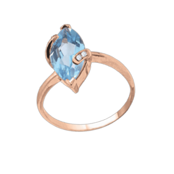 Women's ring with topaz and zirconia 