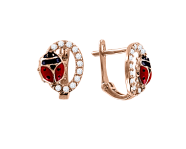 Earrings with zirconia 
