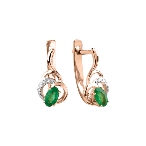 Earrings with emerald and diamonds 