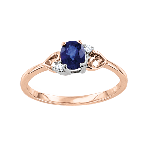 Women's ring with sapphire and diamonds 
