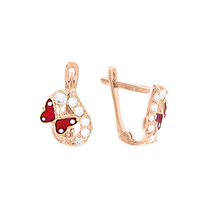 Earrings with zirconia and enamel 