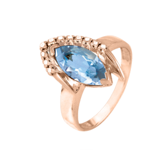 Women's ring with topaz and zirconia 