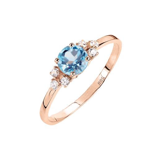 Women's ring with topaz and zirconia 