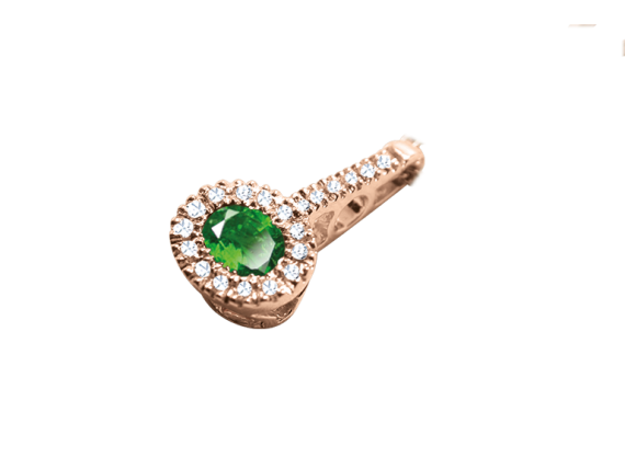 Pendant with emerald and diamonds 