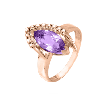 Women's ring with amethyst and zirconia 
