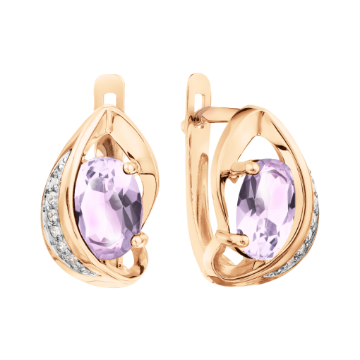 Earrings with zirconia and amethysts 