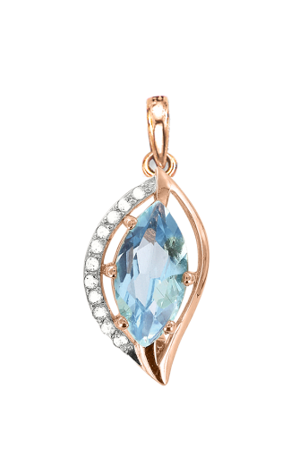 Pendant with blue topaz and zirconia 
