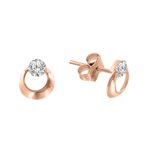 Stud earrings with zirconia 