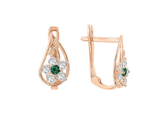 Earrings with zirconia 