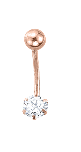 Belly piercing with zirconia 