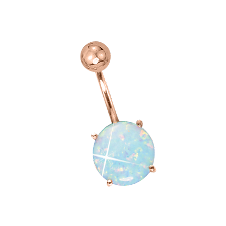 Belly piercing with opal 