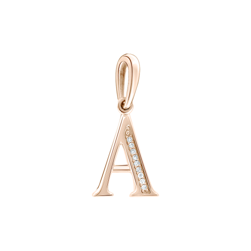 Pendant letter "A" with diamonds 
